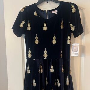 LulaRoe Elegant Amelia Velvet Gold